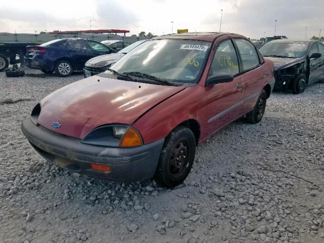 2C1MR5296S6787933 - 1995 GEO METRO BASE BURGUNDY photo 2