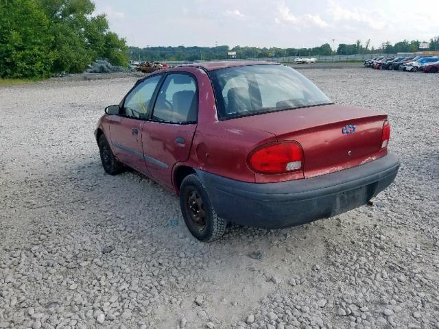 2C1MR5296S6787933 - 1995 GEO METRO BASE BURGUNDY photo 3