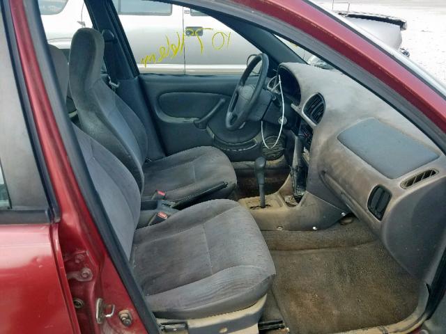 2C1MR5296S6787933 - 1995 GEO METRO BASE BURGUNDY photo 5