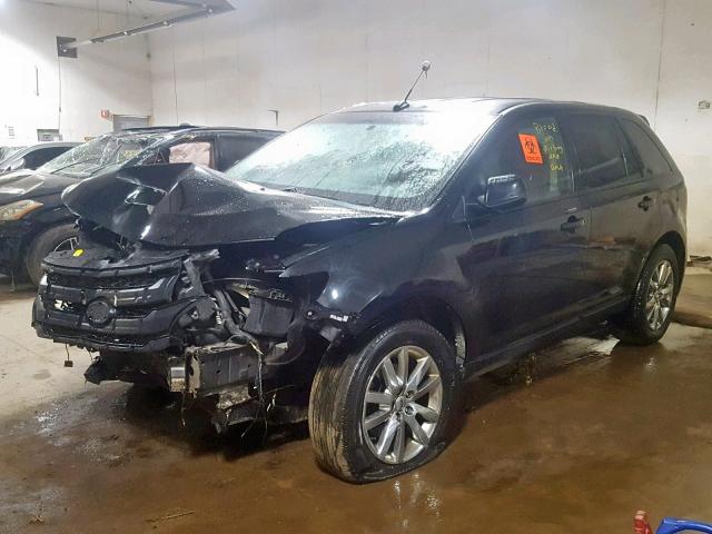 2FMDK3JC8CBA52836 - 2012 FORD EDGE SEL BLACK photo 2