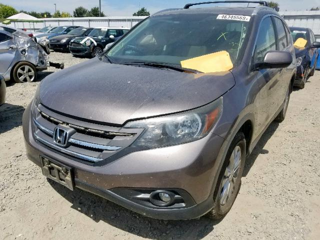 5J6RM3H76DL043125 - 2013 HONDA CR-V EXL BROWN photo 2