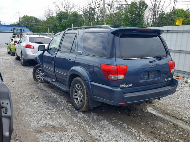 5TDBT48A55S251024 - 2005 TOYOTA SEQUOIA LI BLUE photo 3