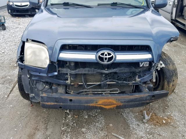 5TDBT48A55S251024 - 2005 TOYOTA SEQUOIA LI BLUE photo 9