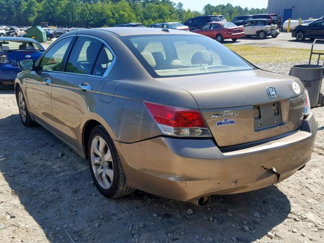 1HGCP36859A001631 - 2009 HONDA ACCORD EXL BEIGE photo 3