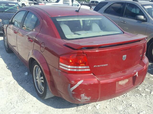 1B3LC56K78N166607 - 2008 DODGE AVENGER SX RED photo 3