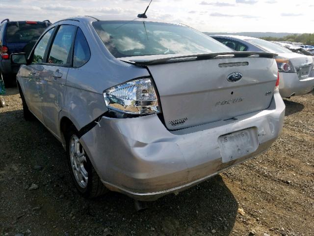 1FAHP36N99W205156 - 2009 FORD FOCUS SES SILVER photo 3