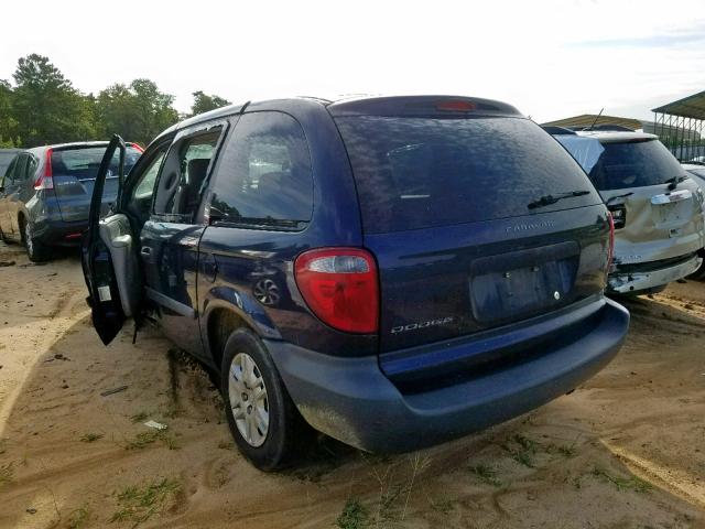 1D4GP25E45B333231 - 2005 DODGE CARAVAN SE BLUE photo 3