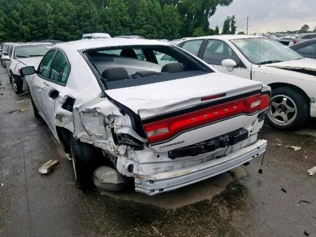 2C3CDXBG7EH150294 - 2014 DODGE CHARGER SE WHITE photo 3