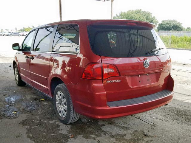 2V8HW44149R540793 - 2009 VOLKSWAGEN ROUTAN S BURGUNDY photo 3