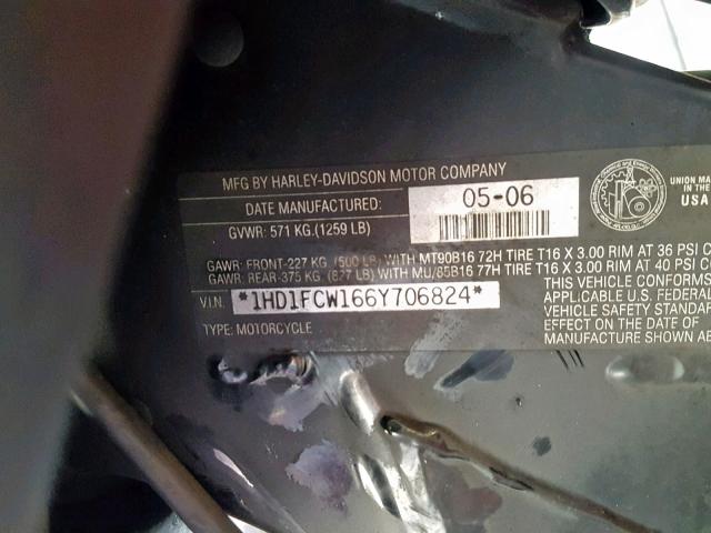 1HD1FCW166Y706824 - 2006 HARLEY-DAVIDSON FLHTCUI RED photo 10