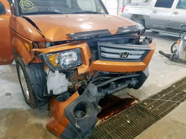 5J6YH28747L004614 - 2007 HONDA ELEMENT EX ORANGE photo 9