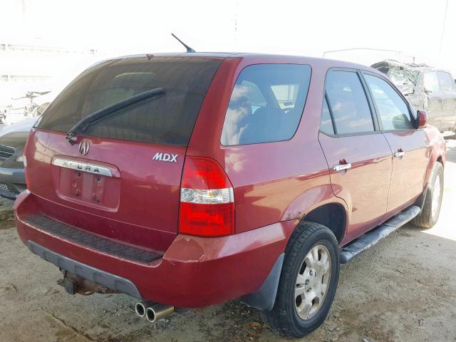 2HNYD18252H536759 - 2002 ACURA MDX RED photo 4