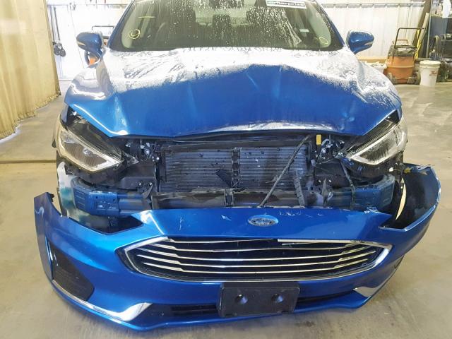 3FA6P0CD0KR116988 - 2019 FORD FUSION SEL BLUE photo 9