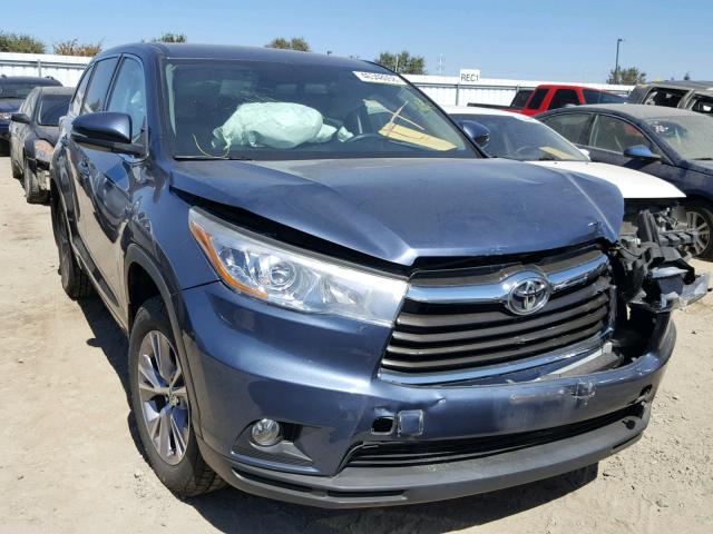 5TDBKRFH1FS077115 - 2015 TOYOTA HIGHLANDER BLUE photo 1