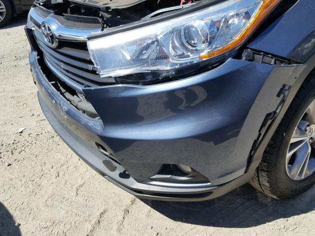 5TDBKRFH1FS077115 - 2015 TOYOTA HIGHLANDER BLUE photo 9
