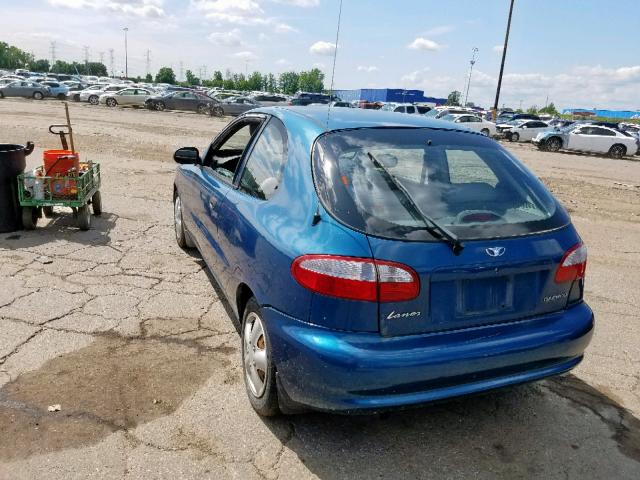 KLATA2266YB473240 - 2000 DAEWOO LANOS S BLUE photo 3