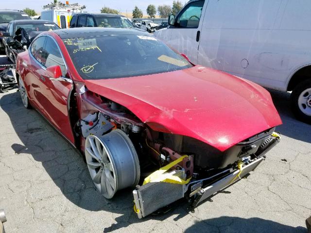 5YJSA1DP7DFP16663 - 2013 TESLA MODEL S RED photo 1