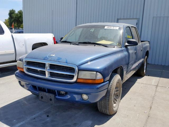 1D7HL38K44S567992 - 2004 DODGE DAKOTA QUA BLUE photo 2