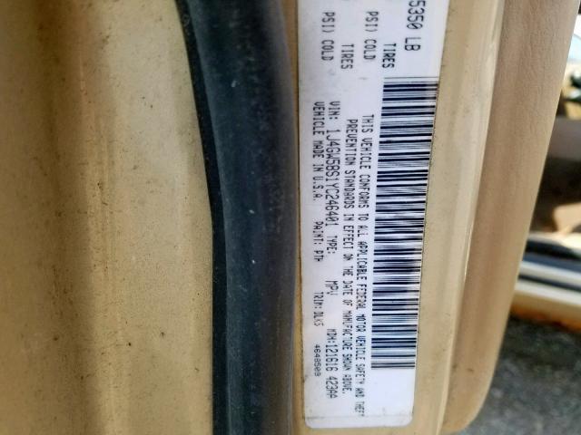 1J4GW58S1YC246401 - 2000 JEEP GRAND CHER BEIGE photo 10