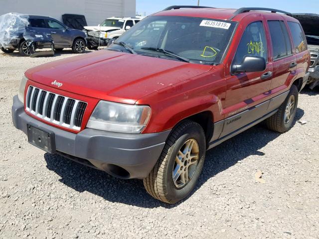 1J4GW48S74C161700 - 2004 JEEP GRAND CHER RED photo 2