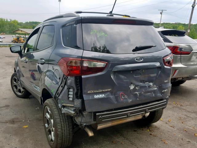 MAJ6P1CL4JC221074 - 2018 FORD ECOSPORT S GRAY photo 3