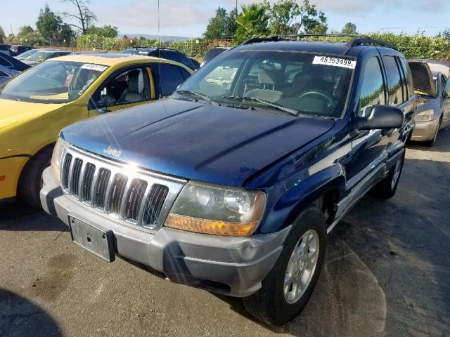 1J4GW48SX1C596223 - 2001 JEEP GRAND CHER BLUE photo 2