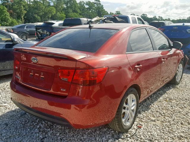 KNAFU4A26C5499543 - 2012 KIA FORTE EX BURGUNDY photo 4