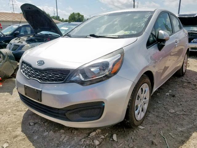 KNADM4A32C6055912 - 2012 KIA RIO LX SILVER photo 2