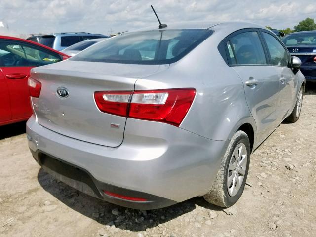 KNADM4A32C6055912 - 2012 KIA RIO LX SILVER photo 4