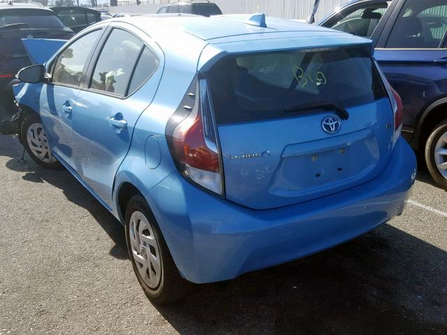 JTDKDTB37G1135633 - 2016 TOYOTA PRIUS C BLUE photo 3