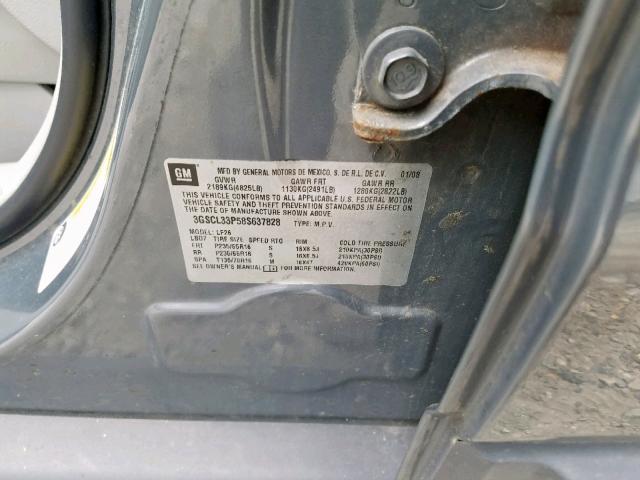 3GSCL33P58S637828 - 2008 SATURN VUE XE GRAY photo 10