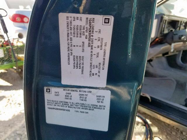 1G4HP52K8VH591435 - 1997 BUICK LESABRE CU GREEN photo 10