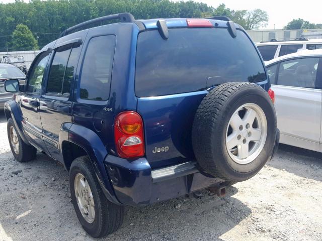 1J4GL58K92W159263 - 2002 JEEP LIBERTY LI BLUE photo 3