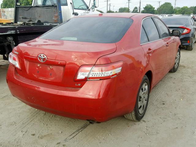 4T4BF3EK0BR179771 - 2011 TOYOTA CAMRY BASE RED photo 4