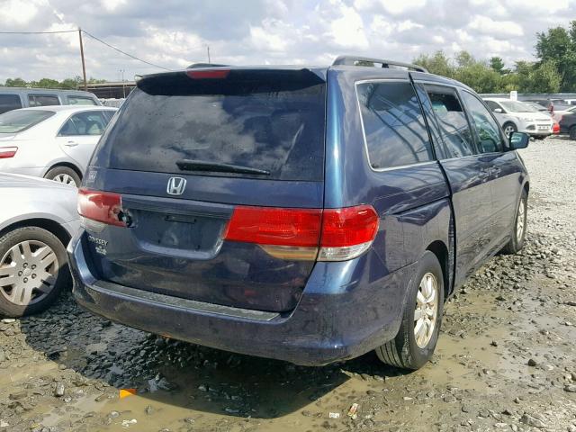 5FNRL3H46AB105832 - 2010 HONDA ODYSSEY EX BLUE photo 4