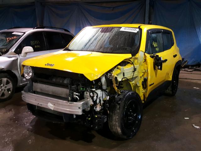 ZACCJBAB6HPG35431 - 2017 JEEP RENEGADE S ყვითელი ფოტო 2