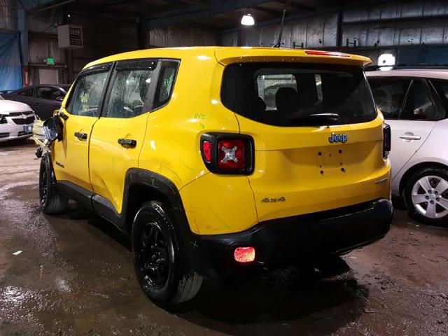 ZACCJBAB6HPG35431 - 2017 JEEP RENEGADE S YELLOW photo 3