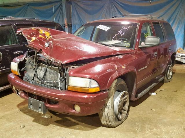 1B4HS28ZX1F646265 - 2001 DODGE DURANGO RED photo 2