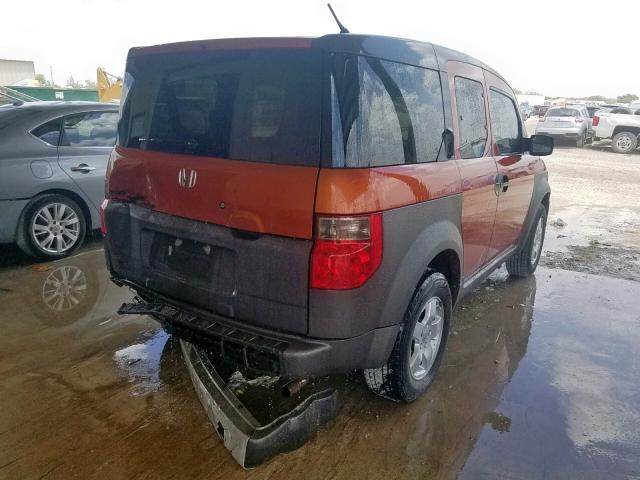 5J6YH185X3L009125 - 2003 HONDA ELEMENT EX ORANGE photo 4