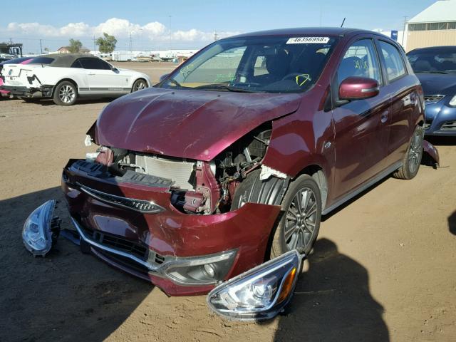 ML32A5HJ3HH016208 - 2017 MITSUBISHI MIRAGE GT MAROON photo 2