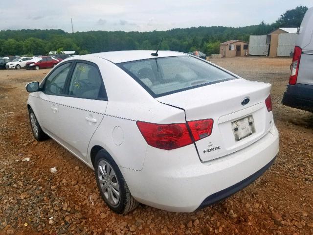 KNAFU4A21A5107274 - 2010 KIA FORTE EX WHITE photo 3