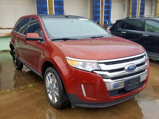 2FMDK3JC0EBB24793 - 2014 FORD EDGE SEL MAROON photo 1