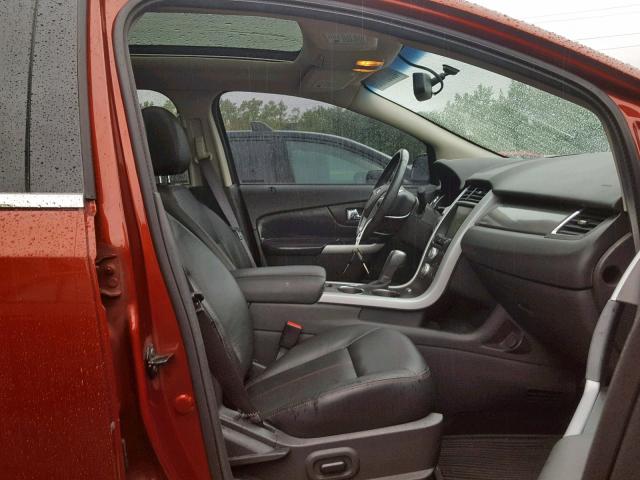 2FMDK3JC0EBB24793 - 2014 FORD EDGE SEL MAROON photo 5