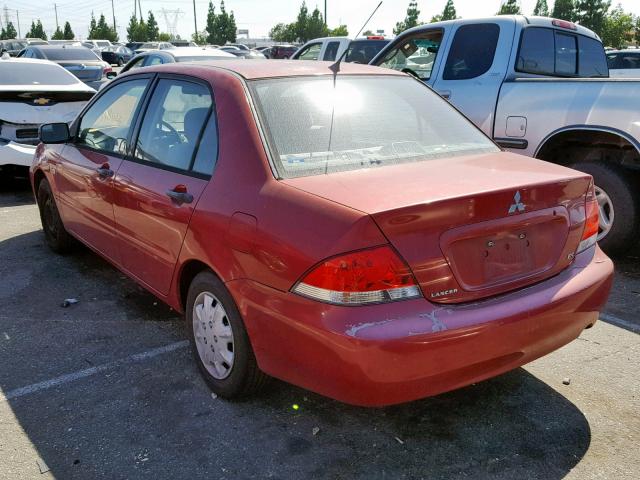 JA3AJ26E94U060503 - 2004 MITSUBISHI LANCER ES RED photo 3