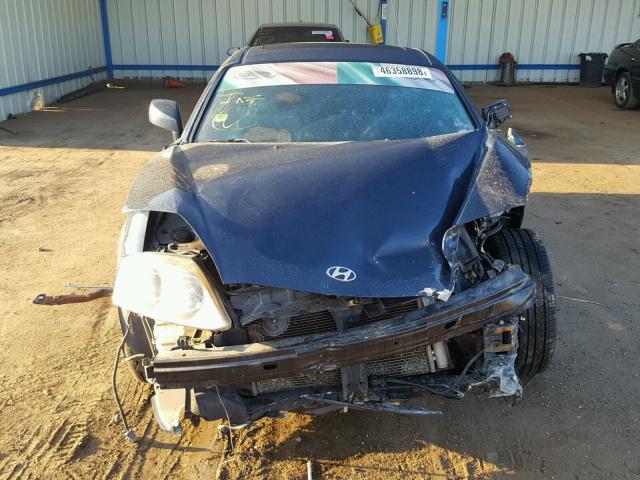 KMHHN65F43U020149 - 2003 HYUNDAI TIBURON GT BLUE photo 9