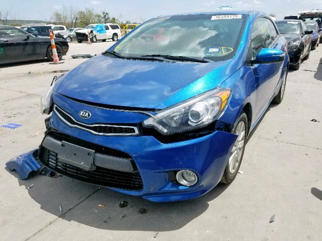 KNAFX6A83E5176190 - 2014 KIA FORTE EX BLUE photo 2