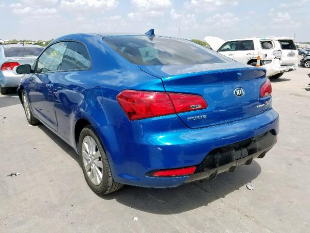 KNAFX6A83E5176190 - 2014 KIA FORTE EX BLUE photo 3