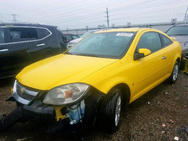 1G1AT18H797191814 - 2009 CHEVROLET COBALT LT YELLOW photo 2