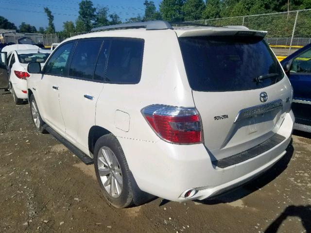 JTEEW44A382015571 - 2008 TOYOTA HIGHLANDER WHITE photo 3