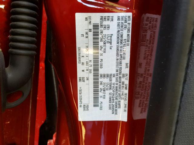 1FADP3N24HL268509 - 2017 FORD FOCUS TITA RED photo 10